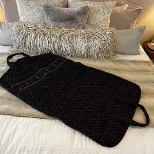 Vintage VERA BRADLEY Laurel 1997 Garment Bag Black Red Floral Travel Quilted USA